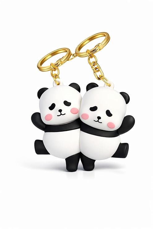 Panda Couple Keychain Set